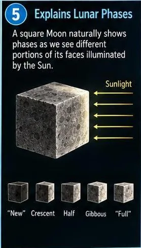 Figure 7: Illumination of the cube’s faces by the Sun (reproduced from EvHR, Figure 3, panel 5). A face is either lit or unlit; a vertex, at the meeting of three faces, is lit whenever any o
